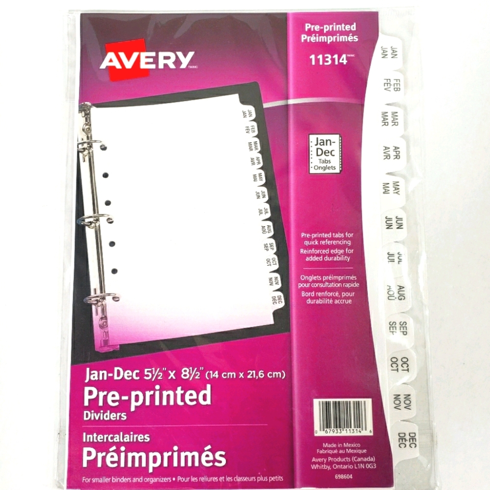 Avery Page Dividers for Planner, Agenda or Binder